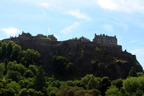 Edinburgh Castle view from princes street Edinburgh Scotland by GEORGE ELLIS