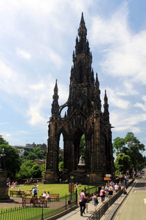 Sir Walter Scott Memorial Princes Street Edinburgh Scotland by GEORGE ELLIS