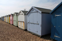 Beach Huts Lowestoft Suffolk England by GEORGE ELLIS
