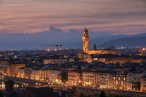 Skyline of Florence with tower Arnolfo during sunset, Tuscany Italy by Bastian Linder