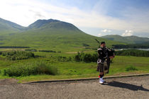 Lone Piper Near Glen Coe Scotland by GEORGE ELLIS
