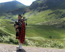 Lone Piper Near Glen Coe Scotland 02 by GEORGE ELLIS