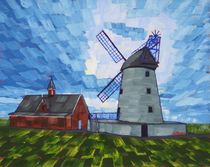 02. Lytham Windmill 2017 by Anthony D. Padgett (after Le Moulin de la Galette - Van Gogh Paris 1886) von Anthony Padgett