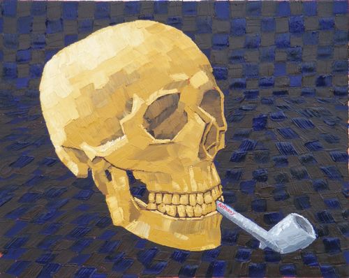 11-skull-with-pipe-2017-by-anthony-d-padgett-after-skull-with-burning-cigarette-by-van-gogh-antwerp-1885