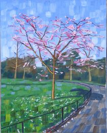 12. Peach Tree in Blossom 2017 by Anthony D. Padgett (after Van Gogh Arles 1888) von Anthony Padgett