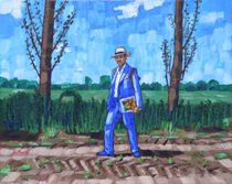 16. The Painter on His Way to Work 2017 by Anthony D. Padgett (after Van Gogh Arles 1888) von Anthony Padgett