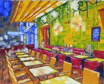 30 The Cafe Terrace on the Place du Forum, Arles, at Night 2017 by Anthony D. Padgett (after Van Gogh Arles 1888) von Anthony Padgett