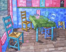 36. Tearoom Vincents Bedroom in Arles 2017 by Anthony D. Padgett (after Van Gogh Arles 1888) von Anthony Padgett