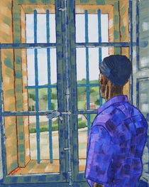 45. Vincent's Bedroom Window at the Saint Paul Asylum 2017 by Anthony D. Padgett (after Van Gogh Saint Remy 1889) by Anthony Padgett