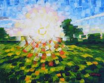 49. Enclosed Field with Rising Sun 2017 by Anthony D. Padgett (after Van Gogh Saint Remy 1889) von Anthony Padgett