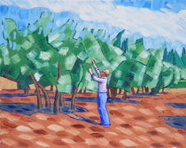 50. Olive Picking 2017 by Anthony D. Padgett (after Van Gogh Saint Remy 1889) von Anthony Padgett