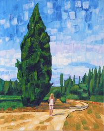 51. Road with Cypress and Star 2017 by Anthony D. Padgett (after Van Gogh Auvers sur Oise 1890) by Anthony Padgett