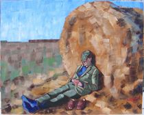 63. Noon Rest from Work (after Millet) 2017 by Anthony D. Padgett (after Van Gogh Saint Remy 1890) by Anthony Padgett