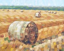 64. Field with Wheat Stacks 2017 by Anthony D. Padgett (after Van Gogh Auvers sur Oise 1890) by Anthony Padgett