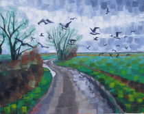 65. Wheat Field with Gulls (after Crows) 2017 by Anthony D. Padgett (after Van Gogh Auvers-sur-Oise 1890) by Anthony Padgett