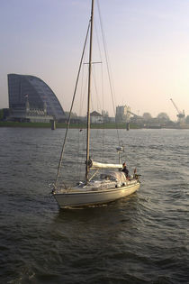 Sailing the River Lek Near Rotterdam Netherlands 01 by GEORGE ELLIS