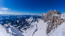 Panoramatic view from peak of Ramsau am Dachstein mountain in Alps by Zoltan Duray