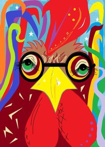 Rooster with Glasses by eloiseart