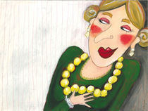Dame mit Perlenkette by Evi Gasser