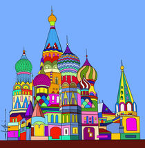 Basilius-Kathedrale in Moskau in bunt von Stefan Wirz