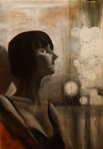 portrait of a girl at the window by Roman Barkov