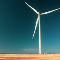 Windmills generating clean energy by Raquel Cáceres Melo