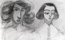 Self Portrait with George Sand  by Alfred de Musset
