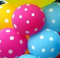Colorful Balloons in bright colors create a happy  atmosphere 