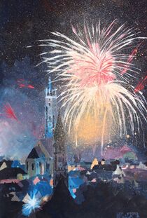 Feuerwerk über Landshut St. Martin und Jodok by M.  Bleichner