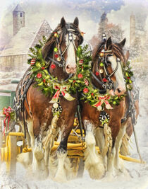 Christmas Clydesdales by Trudi Simmonds