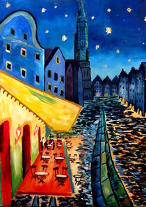 Landshut Nachtcafe Van Gogh Inspiriert in der Altstadt von M.  Bleichner