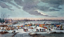 Frost Fair on the River Thames near the Temple Stairs in 1683-84 von Thomas Wyke