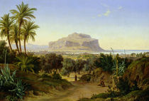 View of Palermo with Mount Pellegrino  by August Wilhelm Julius Ahlborn