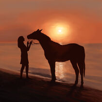 Girl and her horse von Vladimir Tuzlay
