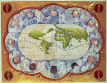 Map tracing Magellan's world voyage by Battista Agnese