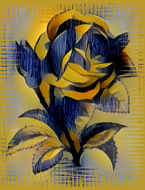 Yellow Denim Rose by Artly Studio