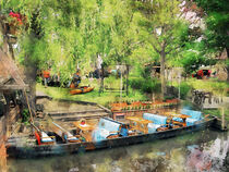 Spreewald. Kahnhafen in Lehde. Aquarell by havelmomente