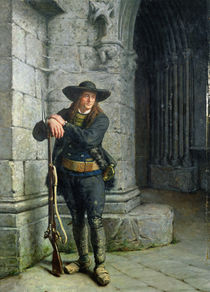 Armed Breton Guarding a Porch  by Charles Loyeux