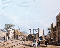 Liverpool and Manchester Railway: Taking water at Parkside by Daniel Havell