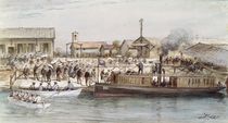 The Inauguration of the Suez Canal by the Empress Eugenie  von Edouard Riou