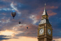 Big Ben and Hot Air Balloons by David Tyrer