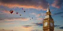 Big Ben and Hot Air Balloons von David Tyrer