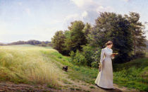 Lady in White Reading  by Emilie Caroline Mundt
