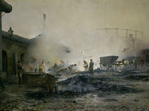 The Gas Factory at Courcelles von Ernest Jean Delahaye