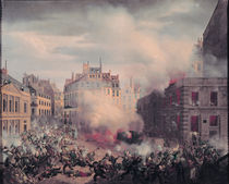 The Burning of the Chateau d'Eau at the Palais-Royal von Eugene Hagnauer