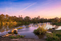 Sunset sky over Main river in autumn by raphotography88