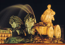 Fountain of Cybele at night by Francisco Gutierrez