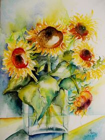 Vase mit Sonnenblumen by Dorothy Maurus