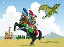 Knight vs dragon by William Rossin