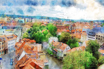 Die Altstadt von Erfurt von oben. Stadtansicht. von havelmomente